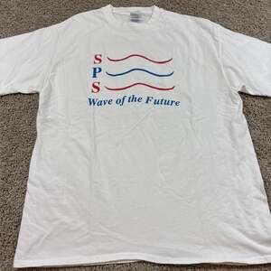 Vintage NationsBank Wave Future USA Hanes Beefy T Shirt Mens XL 90s Bank EUC